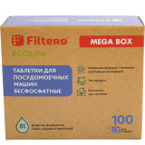 Таблетки д/ПММ бесфосфатные 100+7шт Filtero ECOline  арт.724 Таблетки д/ПММ бесфосфатные 100+7шт Filtero ECOline  арт.724