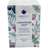Чай Niktea черный средний лист растительные добавки Сибирский сбор 15*2,7гпирамидки  Чай Niktea черный средний лист растительные добавки Сибирский сбор 15*2,7гпирамидки