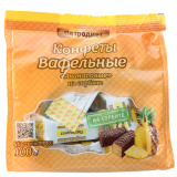 Конфеты вафельные Петродиет на сорбите с ароматом ананаса 100г Конфеты вафельные Петродиет на сорбите с ароматом ананаса 100г